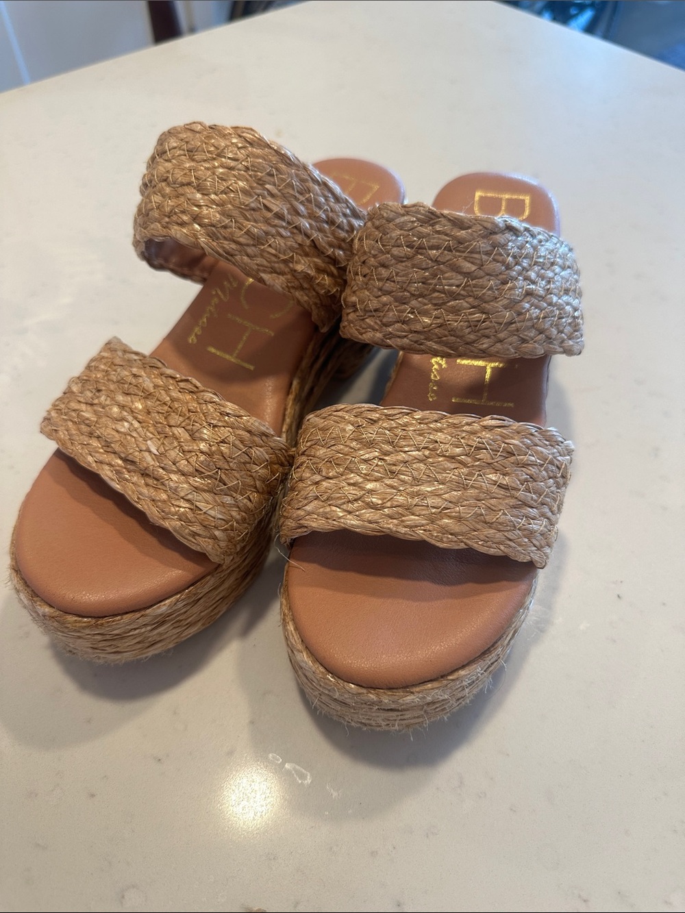 Beach by Matisse Raffia Platform Sandals Size 7 Summer Trendy Resortwear Revolve